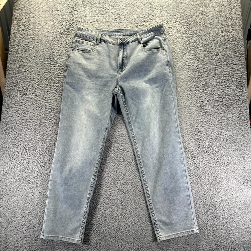 Camel Jeans Mens 36x31 Blue Denim Straight Leg Faded Light Wash Stretch Workwear